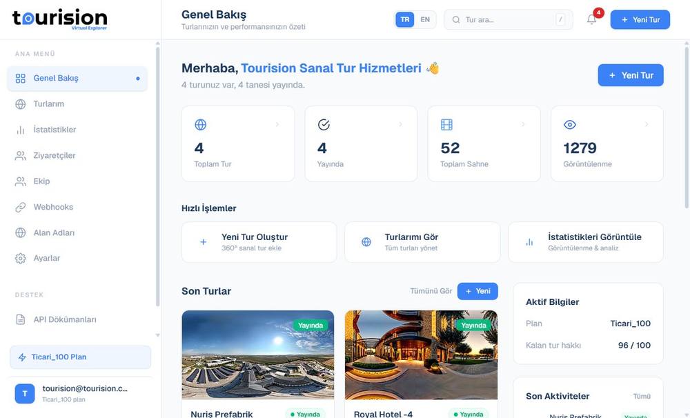 Customer dashboard